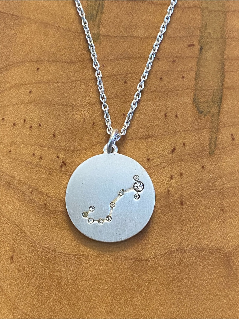 Pilgrim Silver Plated Scorpio Zodiac Sign Coin Necklace